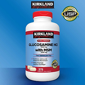 Hình ảnh Thực phẩm chức năng bổ sung cho Xương Khớp. Kirkland Glucosamine HCl 1500mg with MSM (375 Viên) - Mỹ