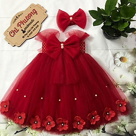 Váy công chúa - Đỏ ,1-3 tháng(3-5kg)