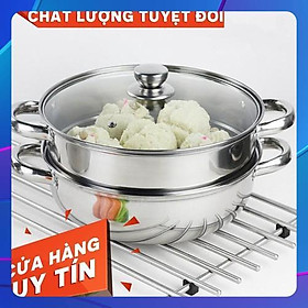 Mua Nồi hấp đa năng 2 tầng 28cm Xửng hấp inox 2 ngăn