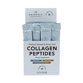 Collagen Peptides Powder Packets | 30 Individual Stick Packs | Grass-Fed Hydrolyzed Collagen Protein | Unflavored, Easy to Mix | Paleo & Keto Friendly | Promotes Healthy Joints, Gut, Skin, Hair, Nails