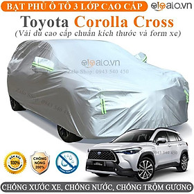 Bạt trùm che phủ xe ô tô Toyota Corolla Cross Cao Cấp 3 Lớp Chống Nắng Nóng Chống Nước Chống xước