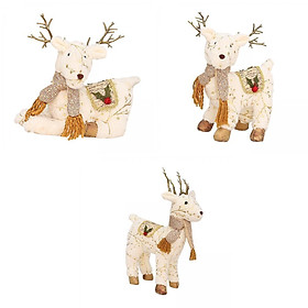 3 Pieces Elk Ornament Hotel Shopping Mall Window Party Decor Collectibles