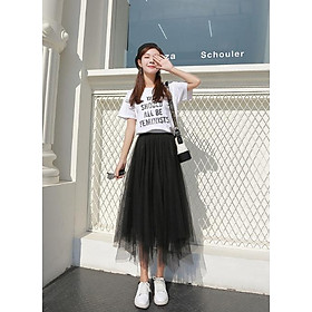 Chân váy lưới tutu cắt nhọn 3 tầng free size VAY61