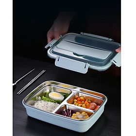 Mua Hộp đựng cơm inox 304 ( Kèm muỗng - đũa ) - 24x16x6.7cm 510g