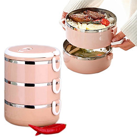 Mua Hộp Đựng Cơm Giữ Nhiệt Inox 304 2 Lớp Chống Gỉ Và Tràn Đổ ( 2 Tầng - 3 Tầng )