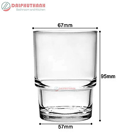 Mua Cốc Ly Thuỷ Tinh Trong Suốt 240ml Cao 95mm Rộng 67mm - Kiểu ly có gờ hạn chế trơn trượt tay