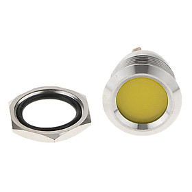 Car Motorcycle 12V 19mm   Panel Indicator Light with Wrie Leads Yellow