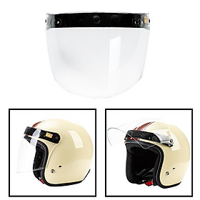 Open Face Wind Shield 3 Snaps Helmet Visor Wind Shield Lens Universal Clear