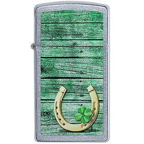 Bật Lửa Zippo 49123 – Zippo Slim Horseshoe Design Street Chrome
