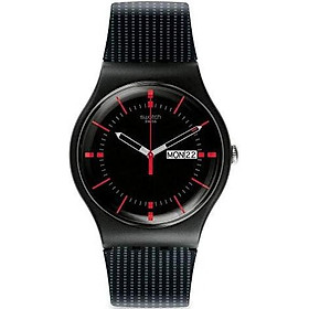 Swatch Unisex SUOB714 Originals Black Watch with Patterned Band