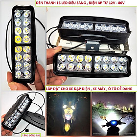 Đèn trợ sáng ô tô xe máy 16 tim led siêu sáng loại tốt