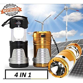 Mua ( KÈM DÂY SẠC ) ĐÈN PIN CẦM TAY SẠC ĐIỆN ĐA NĂNG 4 IN 1 CÓ SẠC NĂNG LƯỢNG MẶT TRỜI - Đèn gấp gọn tiện lợi - Đèn Pin sạc