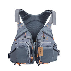 Lixada 3 In 1 Mesh Fly Fishing Vest And Backpack Breathable Outdoor Fishing Safety Life Jacket Fisherman Utility Vest - Grey