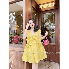 Đầm babydoll dáng bèo phối nơ, màu sắc xinh xắn