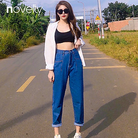 Quần Jeans nữ baggy lưng cao Novelty MS681