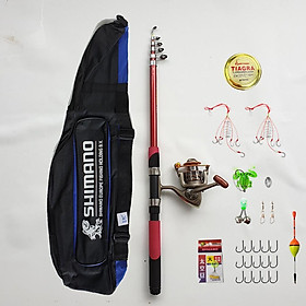 Bộ cần câu shimano máy yumoshi kèm phụ kiện câu
