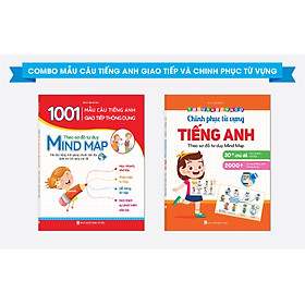 Bé Học Tiếng Anh Combo 2 Cuốn 1001 Mẫu Câu Tiếng Anh Giao Tiếp Thông Dụng Và Chinh Phục Từ Vựng Tiếng Anh Theo Sơ Đồ Tư Duy Mind Map (Kèm file nghe giọng chuẩn)