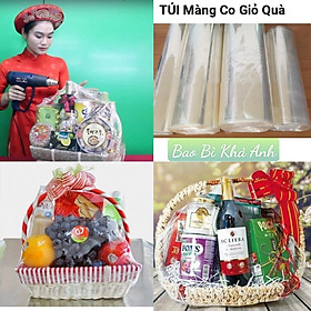 Màng co giỏ quà tết màng co nhiệt bọc giỏ quà size 55x60 60x80 70x80 - 70x90 70x100 hàng trong siêu đẹp - Bao Bì Khả Anh