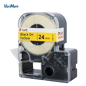 VariMark Cable Wire Wrap Label Self-Adhesive Vinyl Label Tape Replacement Label Maker Tape Black on Yellow 0.94