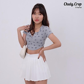 Áo croptop hack eo tôn dáng. Croptop họa tiết hoa nhí nhiều màu tôn eo