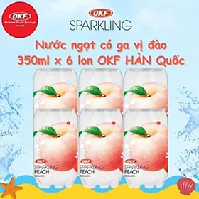 Nước ngọt có ga vị đào OKF Hàn Quốc 350ML x 6 chai