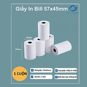 Combo 5 Cuộn Giấy In Hóa Đơn Khổ K57 Phi 45mm