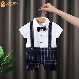 Bộ Body quần áo trẻ em dài tay Công Tử thu Đông cotton cho Bé Gái Bé Trai