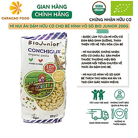 Mì nui ăn dặm hữu cơ cho bé hình vỏ sò Bio Junior 200g, Thức ăn dặm cho bé