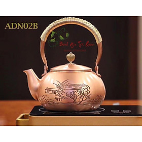 Mua Ấm Đồng Đỏ Tetsubin - Họa Phong Thủy Tình - Dung Tích 1.2L