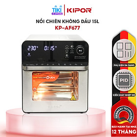 Nồi chiên không dầu KIPOR KP-AF657 - 15L - Lò nướng điển tử công nghệ RAPID AIR nhiệt tối đa 230 độ lòng nồi inox 304- Hàng chính hãng