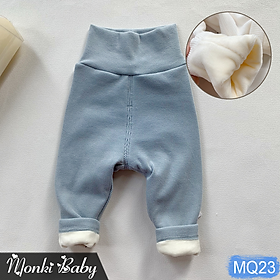 Quần cotton cao cấp cho bé sơ sinh, dáng cạp cao giữ ấm bụng, chất mềm mịn siêu đẹp, có lựa chọn lót lông mịn ấm | MQ23