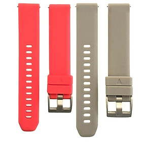 2 Pieces Watch Straps Silicone Quick Release Soft Rubber Replacement Watch Bands for Garmin Vivoactive 3/HR/ Forerunner 645