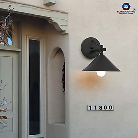 Đèn Gắn Tường CHỮ THẬP Chao Nón D250mm Phong Cách Hiện Đại Tối Giản Decor Phòng Khách Ban Công