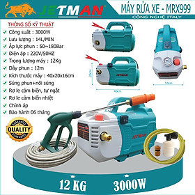 Máy rửa xe áp lực cao JETMAN MRX 999 - Công suất 3000W NẶNG 12KG - ITALY Technology