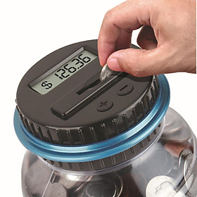 Siaonvr Clear Digital Piggy Bank Coin Savings Counter LCD Counting Money Jar Change Gift