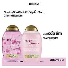 Combo 2 Chai Dầu Gội Và Xả OGX Chiết Xuất Hoa Anh Đào/ Bạch Đàn Bạc Hà - Dung tích 385ml/chai - Cherry Blossom