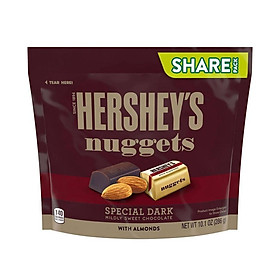 Mua TÚI 286g KẸO SOCOLA ĐEN/ĐẮNG BỌC HẠNH NHÂN Hershey s Nuggets Special Dark Chocolate with Almonds Share Size