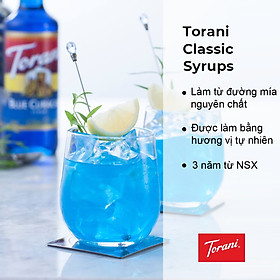 Siro Pha Chế Vị Vỏ Cam Torani Classic Blue Curacao Syrup 750ml Mỹ