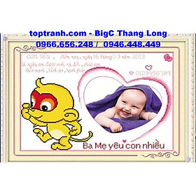 Mua Tranh thêu chữ thập con khỉ tuổi thân 222708 chưa thêu