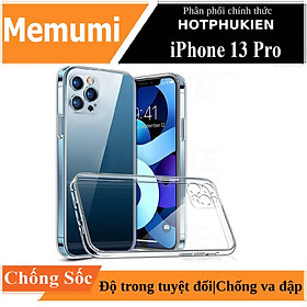 Ốp lưng chống sốc bảo vệ camera cho iPhone 13 / 13 Pro / 13 Pro Max hiệu Memumi Glitter siêu mỏng 1mm Độ trong tuyệt đối, chống trầy xước, chống ố vàng, tản nhiệt tốt - hàng nhập khẩu