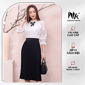 Chân Váy Nữ Công Sở NK Fashion NKCV2107001 Thiết Kế Dập Ly, Chất Vải Cao Cấp Mềm Mịn, Màu Sắc Nhã Nhặn Dễ Phối Nhiều Loại Áo