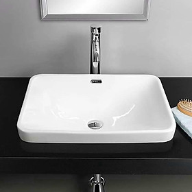 Mua Chậu Lavabo Sứ Âm Bàn Dương Vành Men Sứ Cao Cấp FreeShip HCM