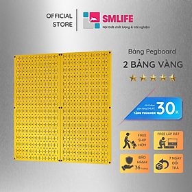 Bộ 2 Bảng treo dụng cụ Pegboard kim loại đứng 80×40cm - Chất liệu kim loại sơn tĩnh điện - Giúp lưu trữ dụng cụ trực quan, dễ tìm kiếm
