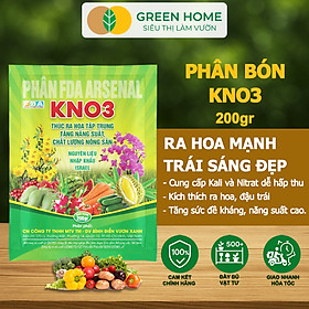 Phân Bón Lá KNO3 GreenHome, Gói 200gr, Nguyên Liệu Nhập Khẩu Israel, Kích Hoa, Đậu Quả Tốt