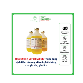 Thuốc dung dịch tiêm B.COMPLEX SUPER Bổ sung vitamin và khoáng vi lượng được dùng trong các trường hợp mất nước, mất sức do tiêu chảy,dùng thay nước cất pha tiêm