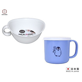 Mua Combo 01 Bát ăn cho bé có quai cầm Kokubo Meal Bowl φ15cm + 01 Cốc nhựa uống nước Nakaya 200ml có nắp silicon mềm - Made in Japan