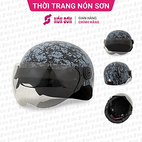 Mũ bảo hiểm có kính NÓN SƠN chính hãng KP-ĐN092 - Size M 56.5.cm