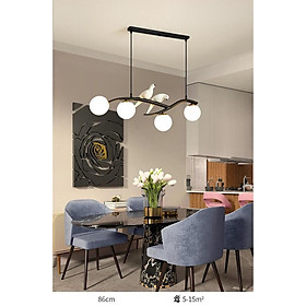 Đèn thả Decor 4 chao thủy tinh trắng đục, phong cách Bắc Âu, Nordic trang trí phòng khách, bàn ăn HL385