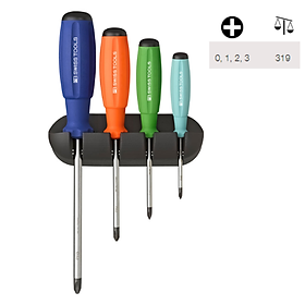 Bộ Tô Vít Rainbow Gồm 4 Chiếc Đầu Cộng 4 Cạnh (Philips) PB Swiss Tools 8242.RB Sản Xuất Tại Thụy Sỹ