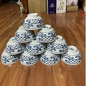 Set 10 bát cơm sứ bát tràng họa tiết cổ
